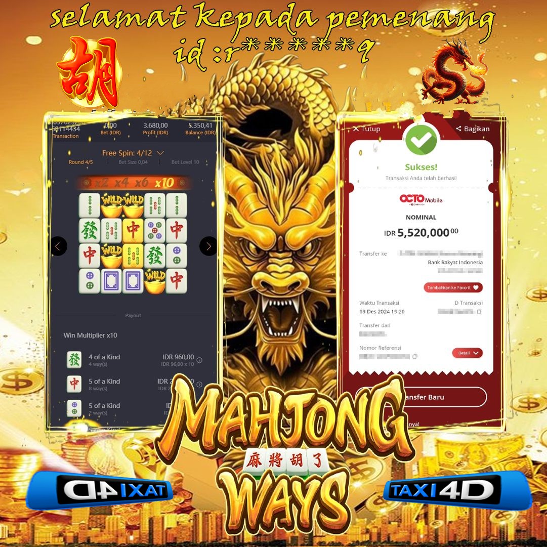 BUKTI Pemenang Mahjong Ways 3: Raih Kemenangan Besar Bersama TAXI4D